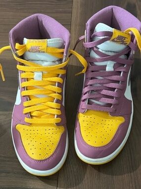 Nike Air Jordan - "Brotherhood" Purple / Plum & Yellow Hightop 8.5